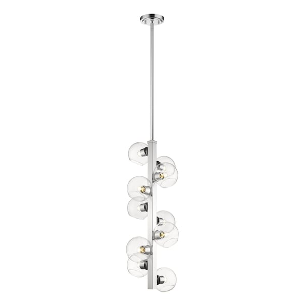 Z-Lite Marquee 10 Light Pendant, Chrome & Clear 455-10CH - main